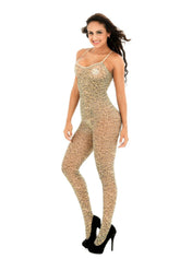 ItspleaZure Women's Crotchless Leopard Bodystocking & Free Thong (Freesize_Q2MBS101_ARBT) for  at itspleaZure